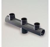 Manifold, 50 mm header pipe, 63mm grey